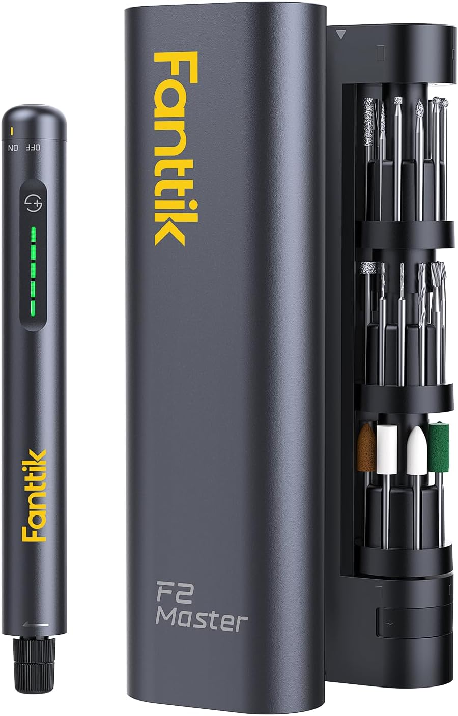 Fanttik F2 Master Mini Cordless Rotary Tool Kit 4V, NeoPulse Motor, 5 Variable Speed, 25000 RPM, Revostor Hub, 35 Accessories, Power Tool for Sanding, Polishing, Drilling, Carving, DIY Crafts