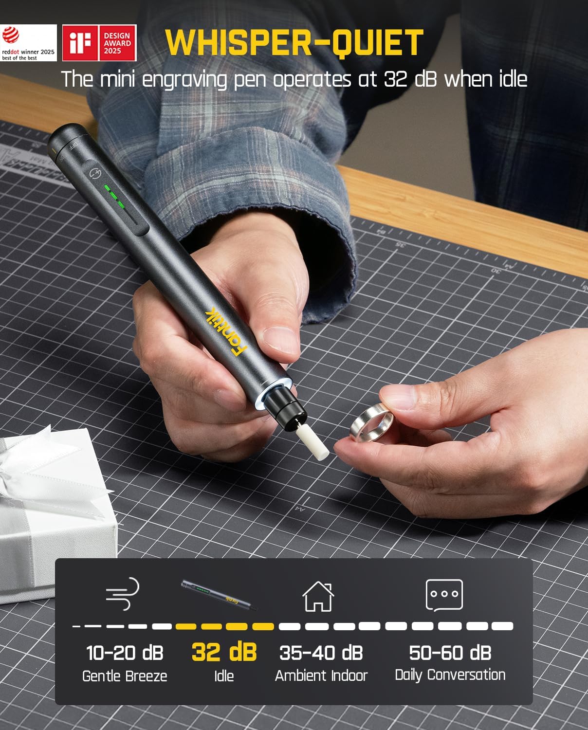 Fanttik F2 Master Mini Cordless Rotary Tool Kit 4V, NeoPulse Motor, 5 Variable Speed, 25000 RPM, Revostor Hub, 35 Accessories, Power Tool for Sanding, Polishing, Drilling, Carving, DIY Crafts - Image 5